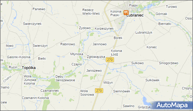 mapa Milżynek, Milżynek na mapie Targeo