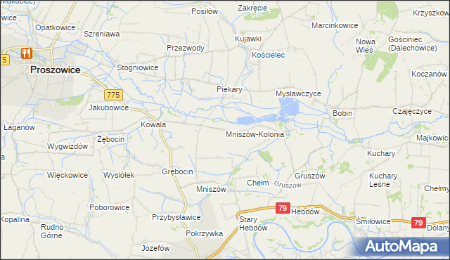 mapa Mniszów-Kolonia, Mniszów-Kolonia na mapie Targeo