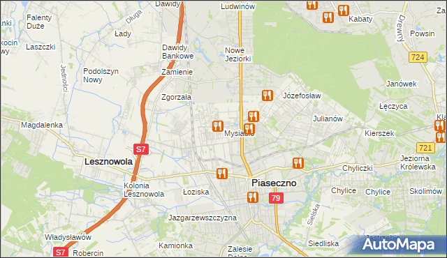 mapa Mysiadło, Mysiadło na mapie Targeo