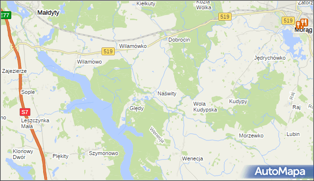 mapa Naświty, Naświty na mapie Targeo