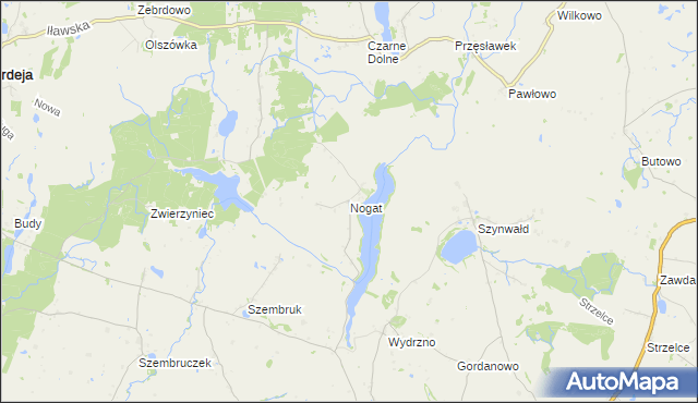 mapa Nogat gmina Łasin, Nogat gmina Łasin na mapie Targeo