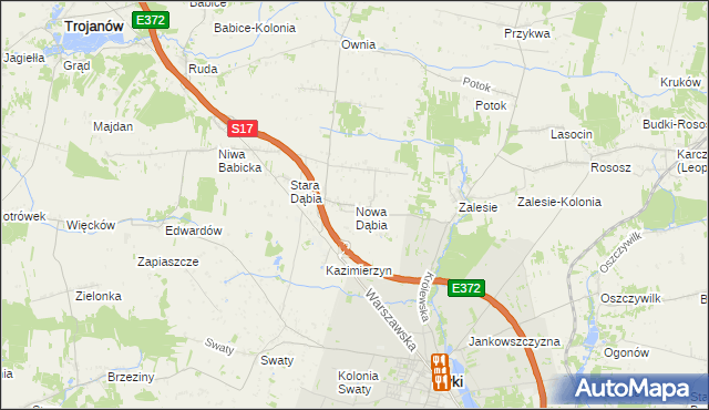 mapa Nowa Dąbia, Nowa Dąbia na mapie Targeo