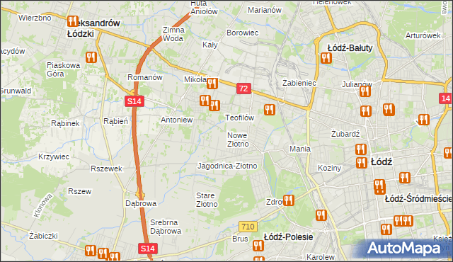 mapa Nowe Złotno, Nowe Złotno na mapie Targeo