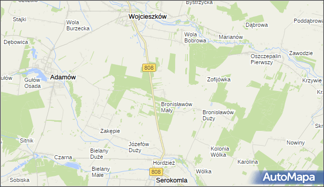 mapa Nowinki gmina Wojcieszków, Nowinki gmina Wojcieszków na mapie Targeo