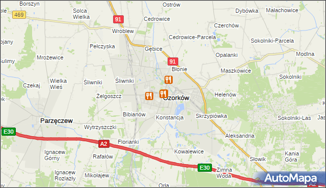 mapa Ozorków, Ozorków na mapie Targeo