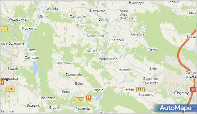 mapa Podpolichno, Podpolichno na mapie Targeo