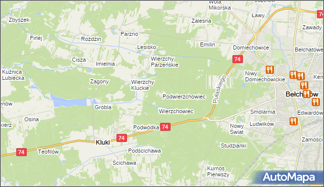 mapa Podwierzchowiec, Podwierzchowiec na mapie Targeo