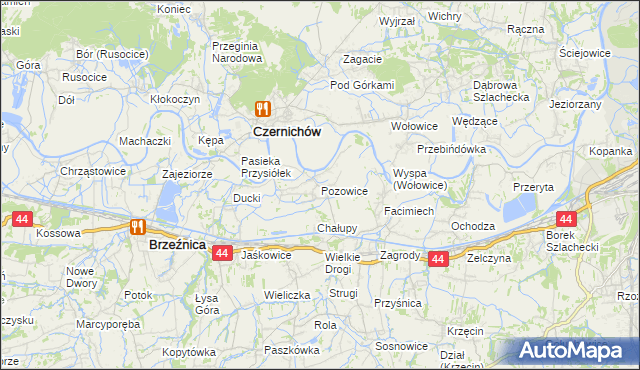 mapa Pozowice, Pozowice na mapie Targeo