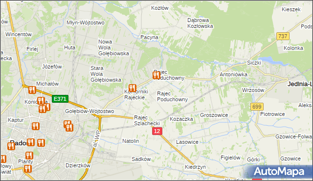 mapa Rajec Poduchowny, Rajec Poduchowny na mapie Targeo