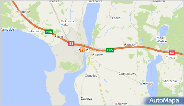 mapa Recław, Recław na mapie Targeo