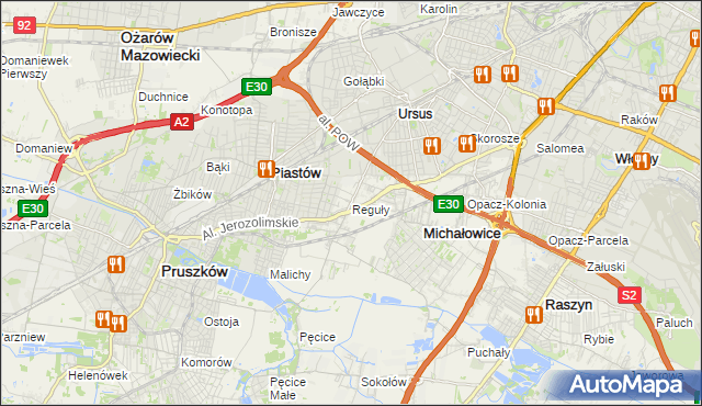 mapa Reguły, Reguły na mapie Targeo