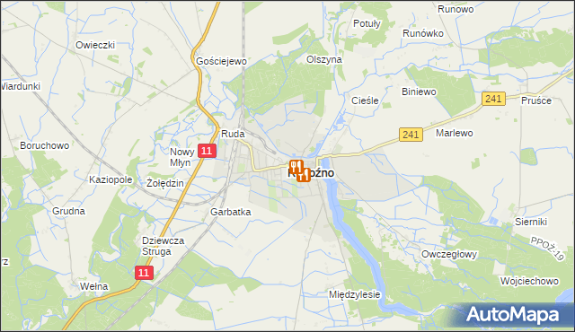 mapa Rogoźno powiat obornicki, Rogoźno powiat obornicki na mapie Targeo