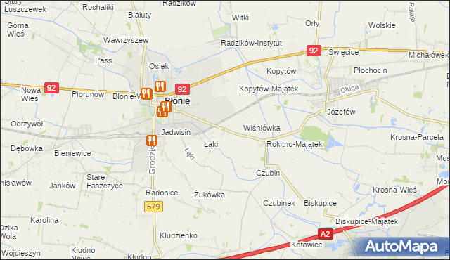 mapa Rokitno gmina Błonie, Rokitno gmina Błonie na mapie Targeo