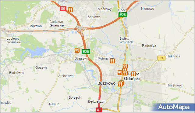 mapa Rotmanka, Rotmanka na mapie Targeo