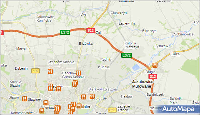 mapa Rudnik gmina Wólka, Rudnik gmina Wólka na mapie Targeo
