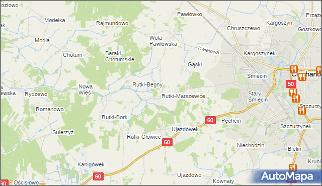 mapa Rutki-Marszewice, Rutki-Marszewice na mapie Targeo