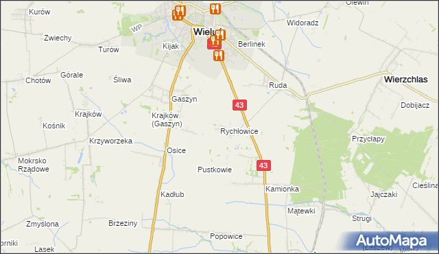 mapa Rychłowice, Rychłowice na mapie Targeo