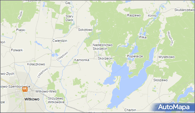 mapa Skorzęcin, Skorzęcin na mapie Targeo