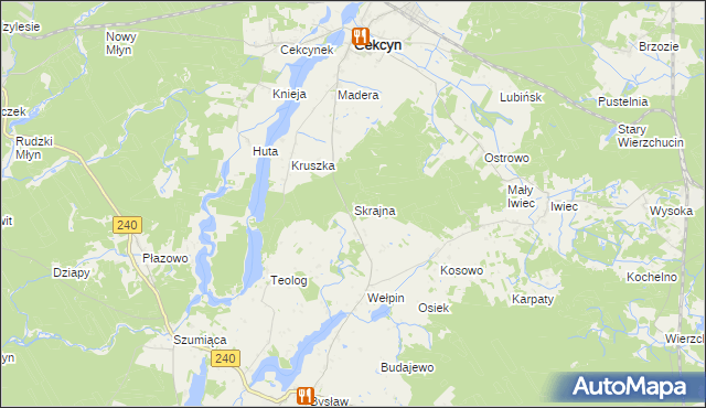 mapa Skrajna, Skrajna na mapie Targeo