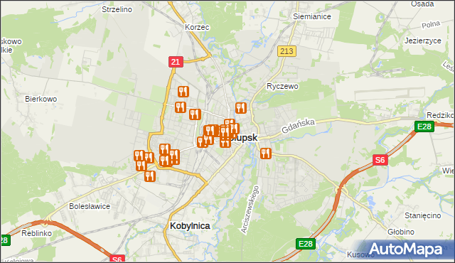 mapa Słupska, Słupsk na mapie Targeo