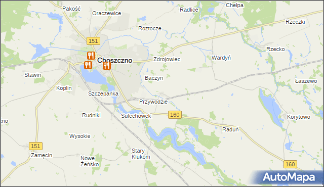 mapa Smoleń gmina Choszczno, Smoleń gmina Choszczno na mapie Targeo