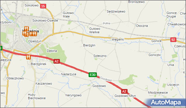 mapa Sołeczno, Sołeczno na mapie Targeo