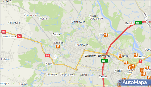 mapa Stabłowice, Stabłowice na mapie Targeo