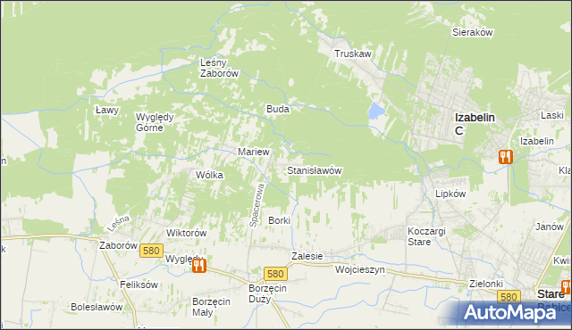 mapa Stanisławów gmina Stare Babice, Stanisławów gmina Stare Babice na mapie Targeo