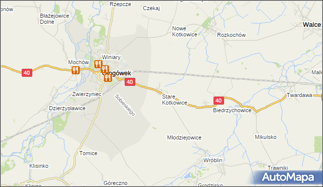 mapa Stare Kotkowice, Stare Kotkowice na mapie Targeo