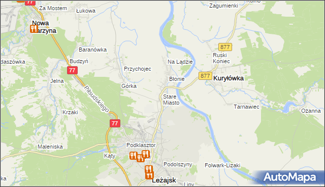 mapa Stare Miasto gmina Leżajsk, Stare Miasto gmina Leżajsk na mapie Targeo