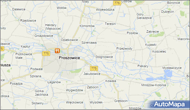 mapa Stogniowice, Stogniowice na mapie Targeo