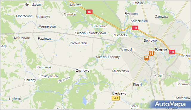 mapa Sułocin-Teodory, Sułocin-Teodory na mapie Targeo