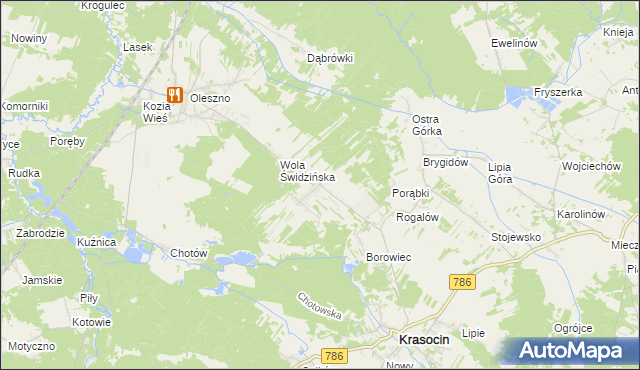 mapa Świdno gmina Krasocin, Świdno gmina Krasocin na mapie Targeo