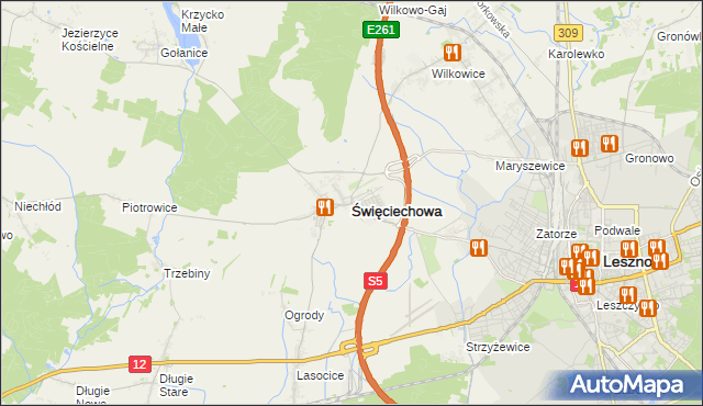 mapa Święciechowa, Święciechowa na mapie Targeo