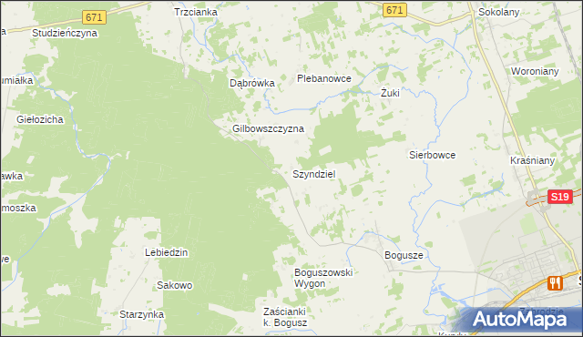 mapa Szyndziel, Szyndziel na mapie Targeo