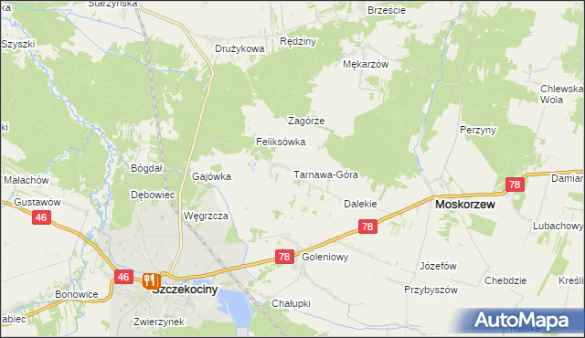 mapa Tarnawa-Góra, Tarnawa-Góra na mapie Targeo