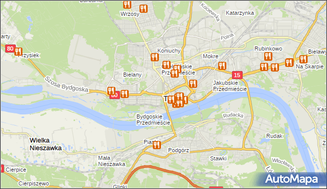 mapa Torunia, Toruń na mapie Targeo