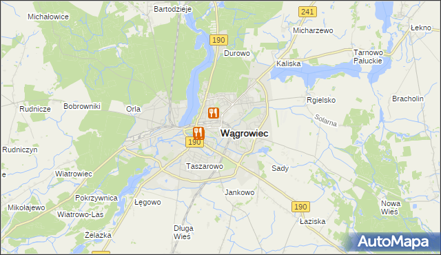 mapa Wągrowiec, Wągrowiec na mapie Targeo