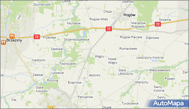 mapa Wągry, Wągry na mapie Targeo