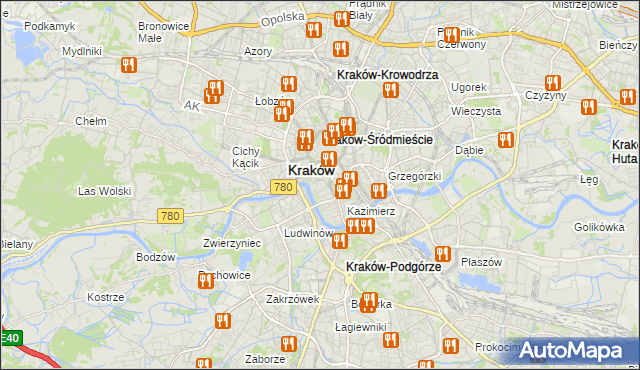 mapa Wawel, Wawel na mapie Targeo