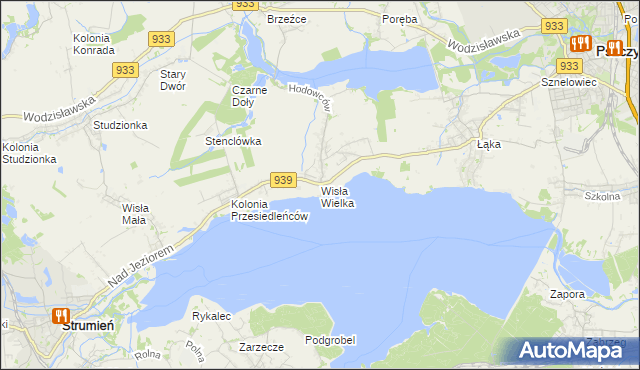 mapa Wisła Wielka, Wisła Wielka na mapie Targeo
