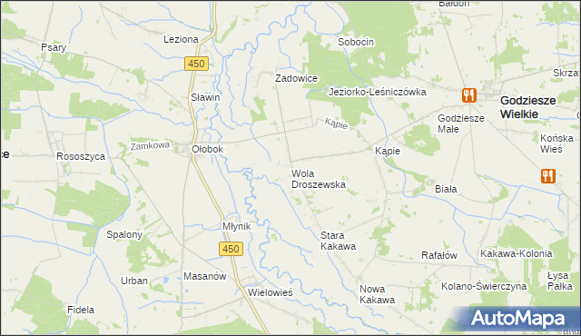 mapa Wola Droszewska, Wola Droszewska na mapie Targeo