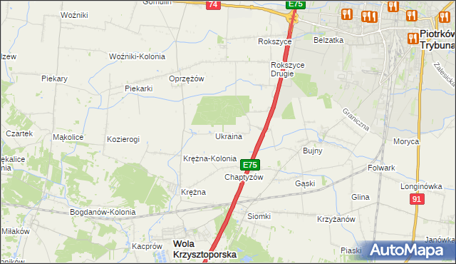 mapa Wola Rokszycka, Wola Rokszycka na mapie Targeo