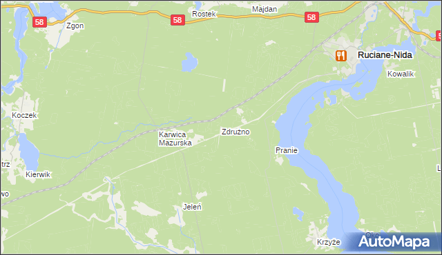 mapa Zdrużno, Zdrużno na mapie Targeo