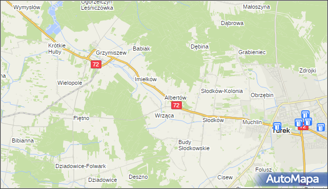 mapa Albertów gmina Turek, Albertów gmina Turek na mapie Targeo