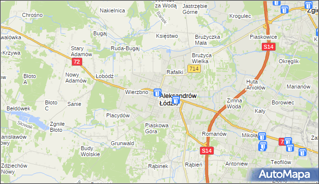 mapa Aleksandrów Łódzki, Aleksandrów Łódzki na mapie Targeo