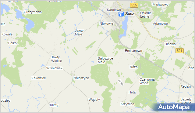 mapa Bałoszyce Małe, Bałoszyce Małe na mapie Targeo