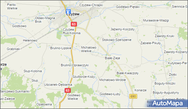 mapa Białe-Papieże, Białe-Papieże na mapie Targeo