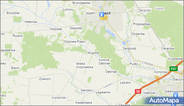 mapa Bielina, Bielina na mapie Targeo