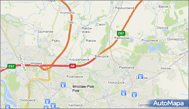 mapa Biskupice gmina Wisznia Mała, Biskupice gmina Wisznia Mała na mapie Targeo